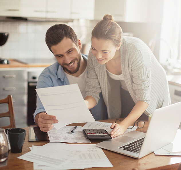 couple looking over paperwork together