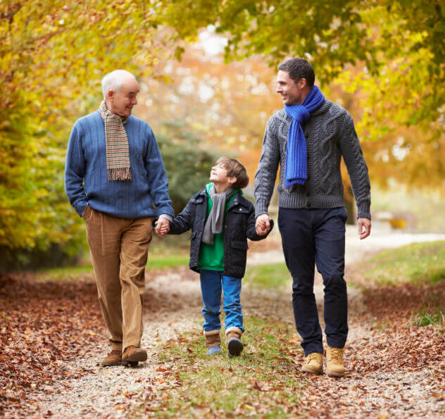 three generations of boys