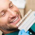 man considering dental veneers, porcelain veneers